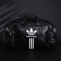 Balenciaga x adidas Large Duffel Travel Bag – Black with Trefoil Logo and Triple Stripes