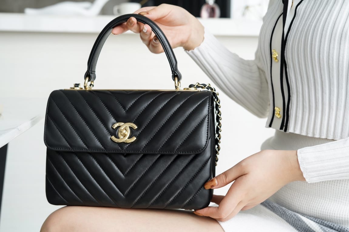 CHANEL Trendy CC25 Pre-Owned medium Chevron Trendy handbag  25cm