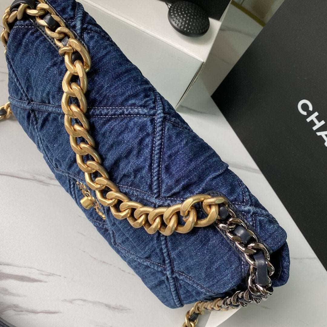 CHANEL 19 Denim Large Flap Bag