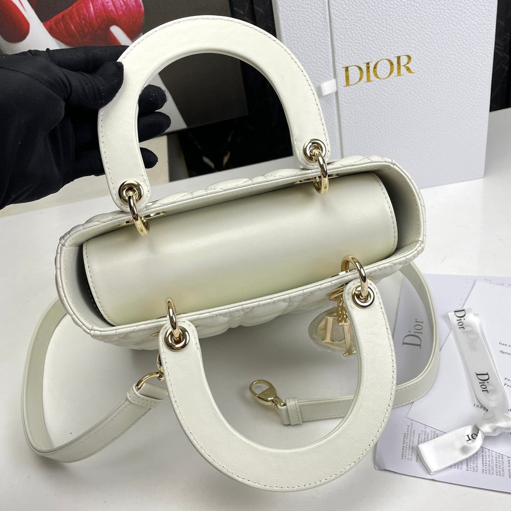 Dior Lady Medium White Bag 24cm