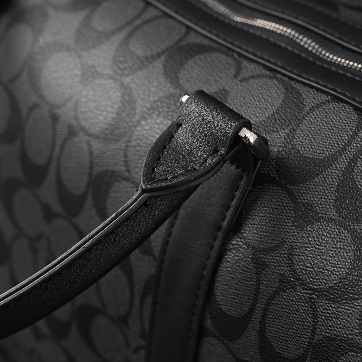 Coach Metropolitan Duffel Bag in Signature Black Canvas