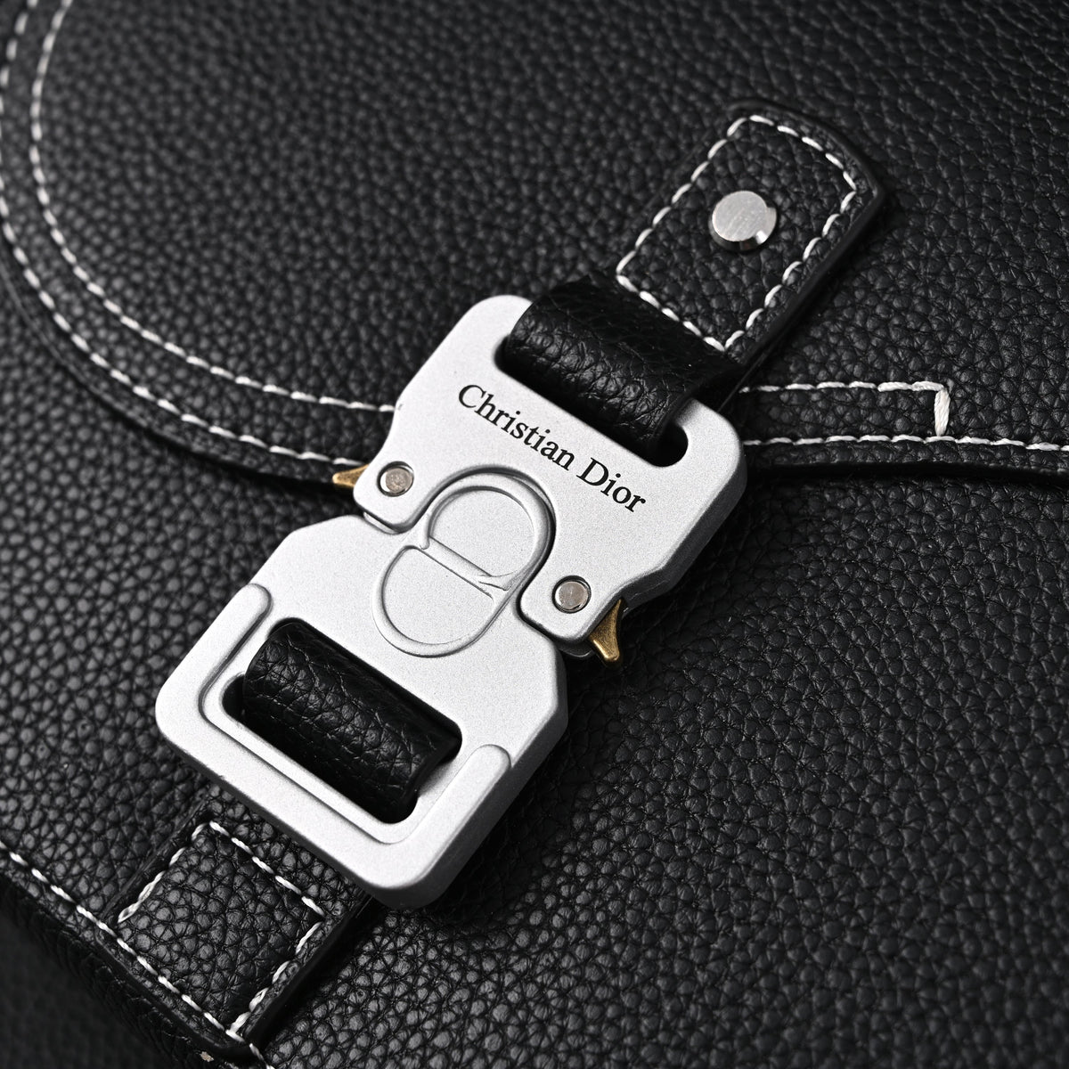 Dior Saddle Crossbody Bag – Black Grained Calfskin with Silver-Tone Hardware