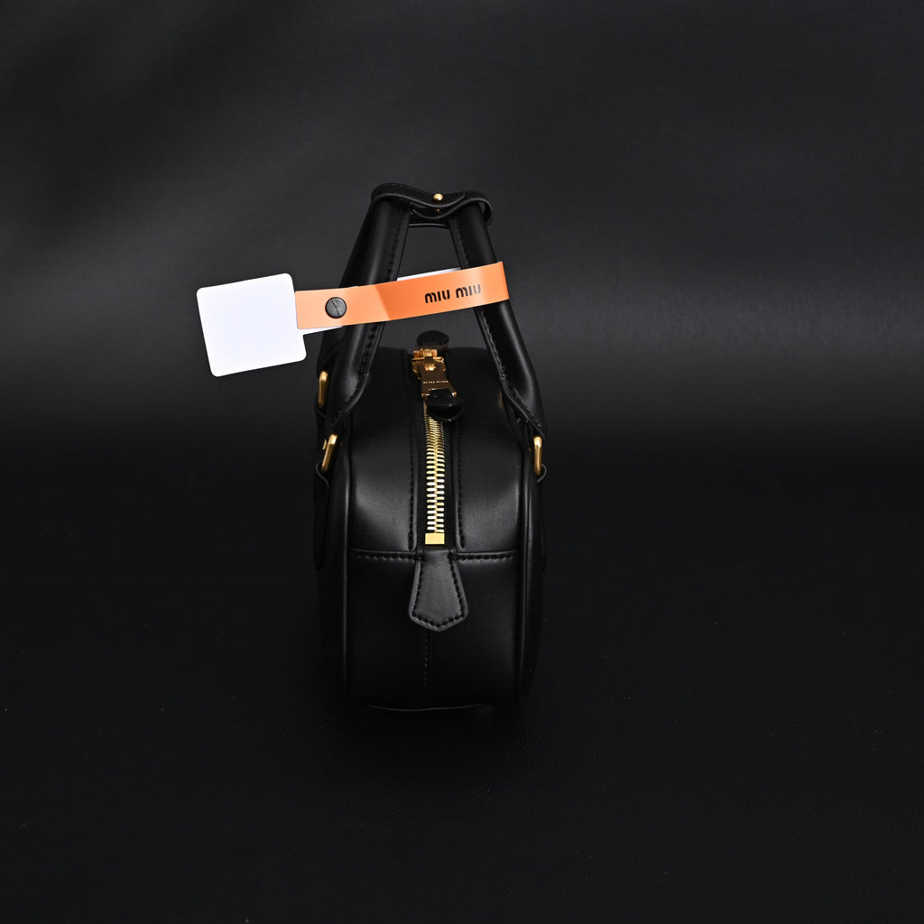 Miu Miu Leather Top Handle Satchel – Classic Black