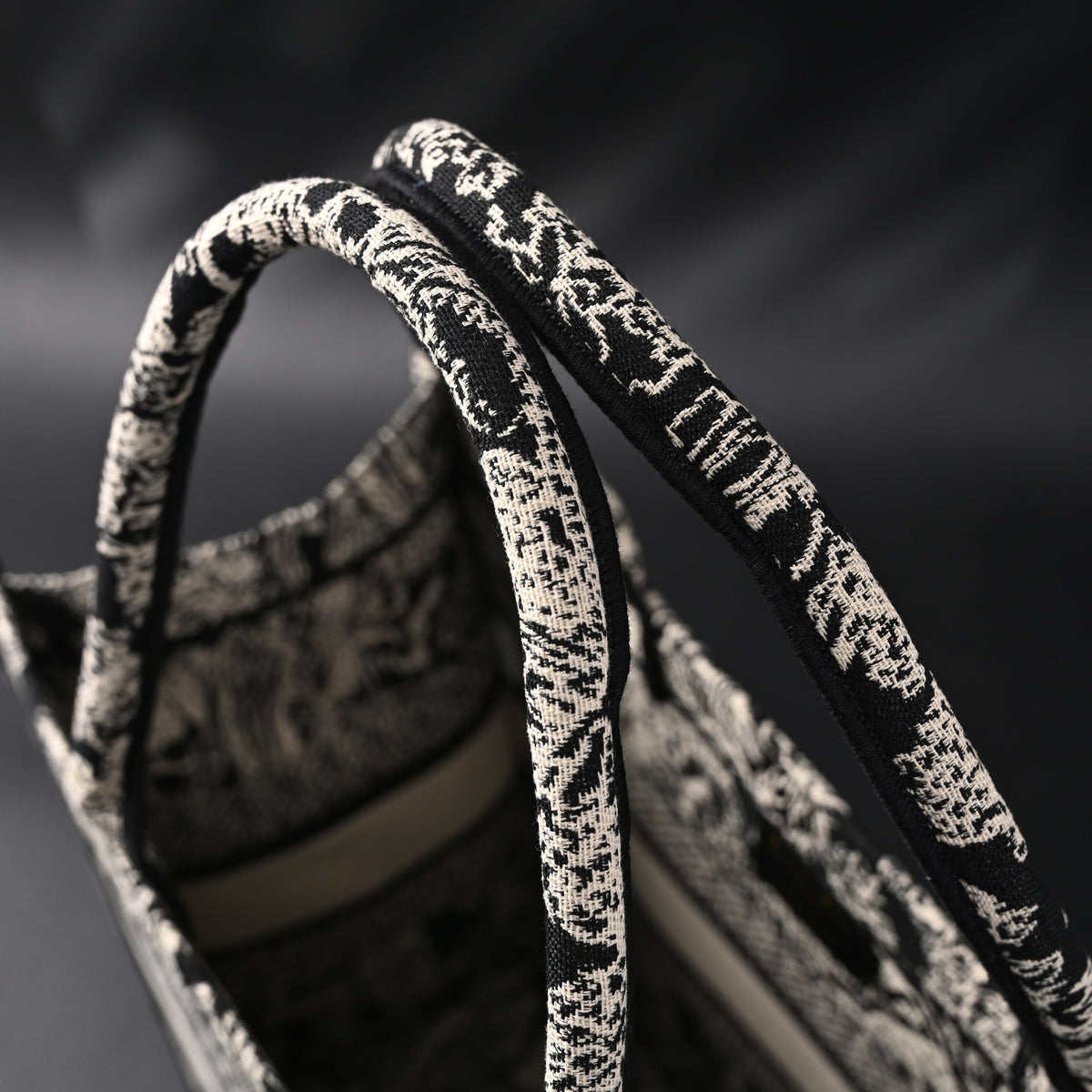 Dior Book Tote Bag – Black Toile de Jouy Embroidery