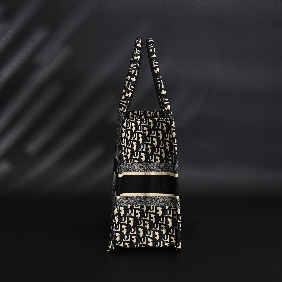 Christian Dior Medium Book Tote – Black Oblique Embroidery