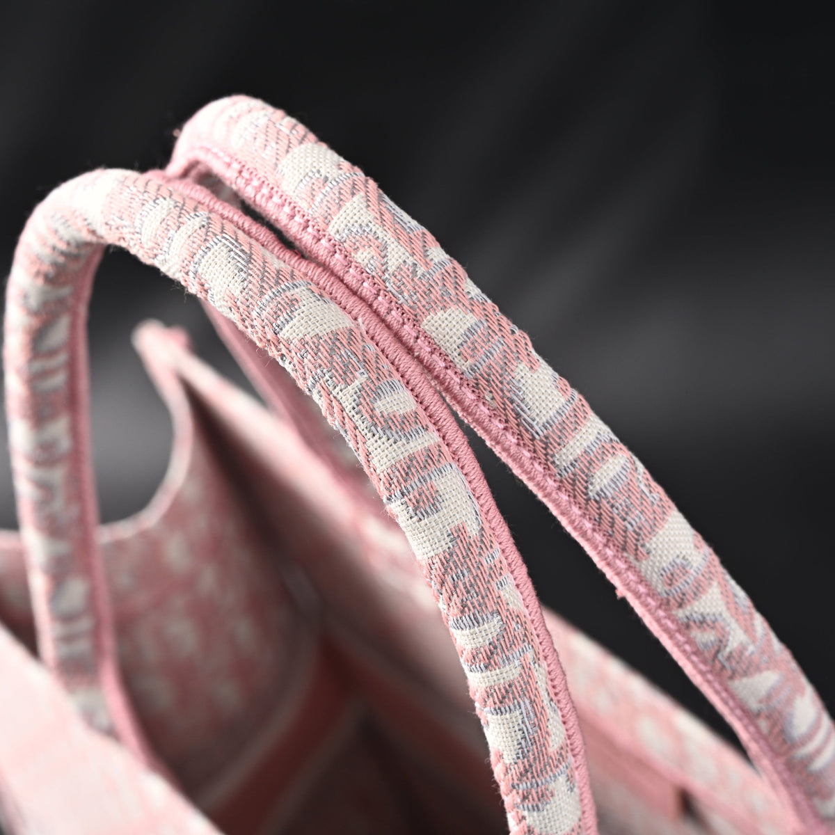 Dior Book Tote Oblique Embroidered Canvas Bag – Large Pink