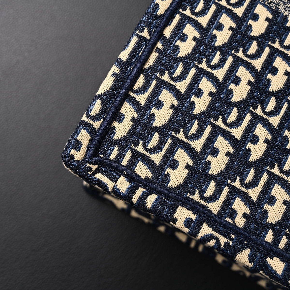 Christian Dior Large Book Tote – Blue Oblique Embroidery