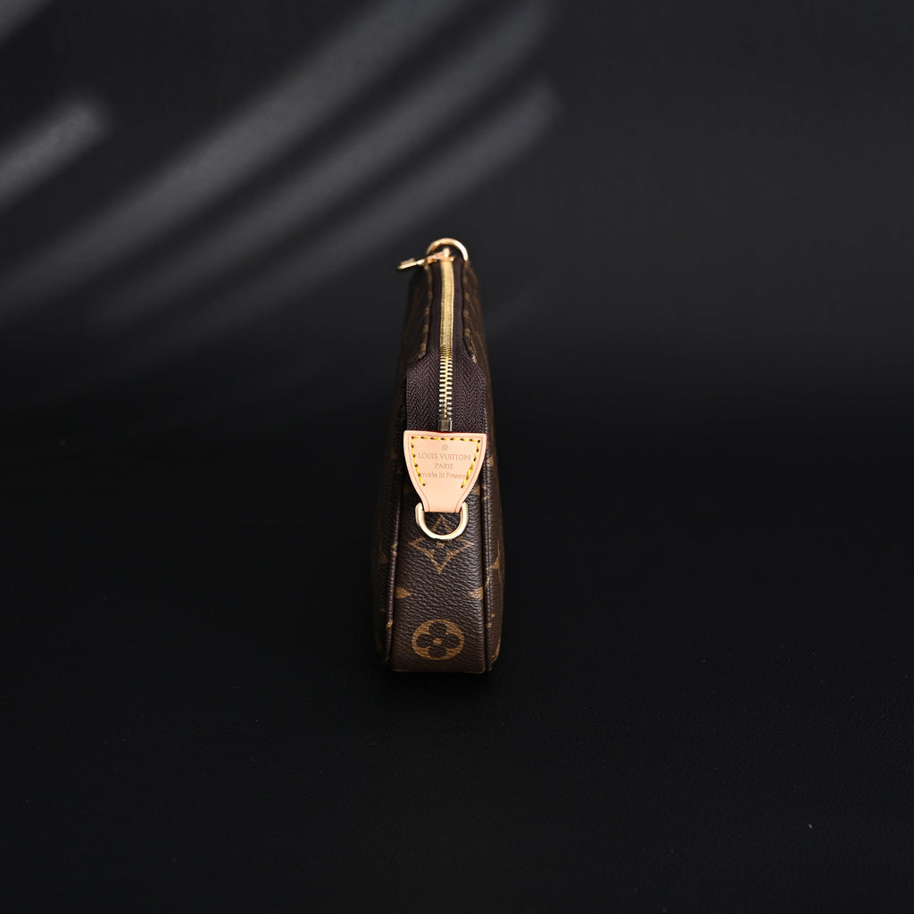 Louis Vuitton Pochette Accessoires Monogram Canvas Clutch Bag – Brown with Gold Chain (M82766)