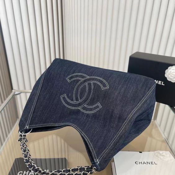 YSL Large Capacity Denim Tote Bag