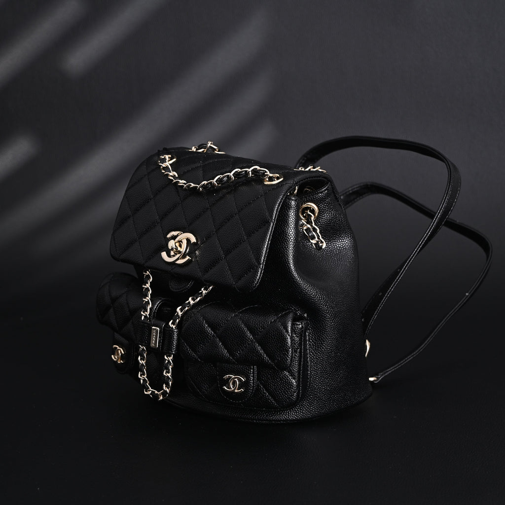Chanel Duma Backpack – Black Quilted Lambskin with Gold-Tone Hardware (24A Collection)